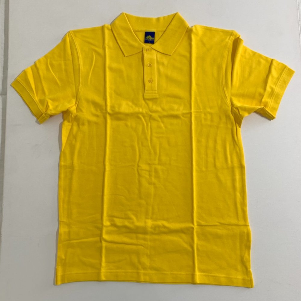 Athletic Basix New! Bright Yellow Polo Shirt Mens Large 100% Cotton